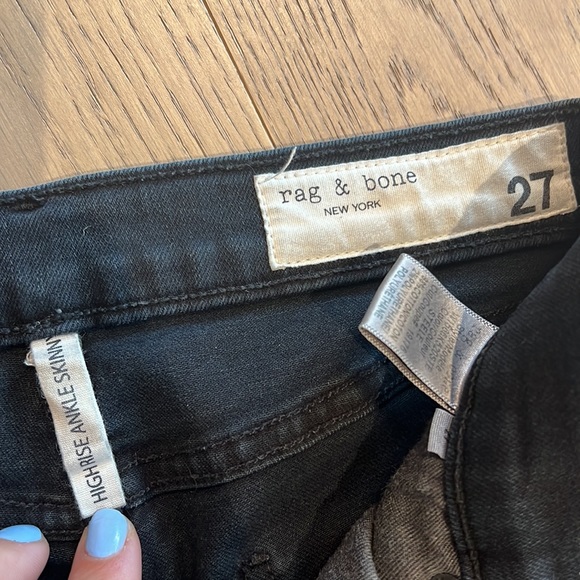 Rag &bone high rise ankle skinny jeans in colour steel - Picture 4 of 4